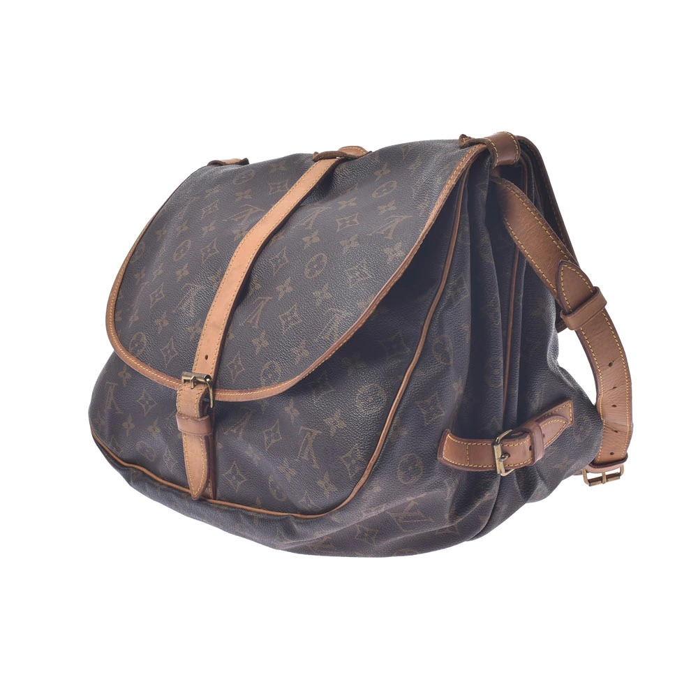 Louis Vuitton Bag Brown Monogram Canvas Saumur Shoulder Brown